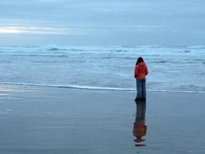 Contemplative along the Oregon coastline