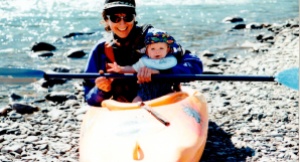 Louise and Louis kayaking at 3mths copy